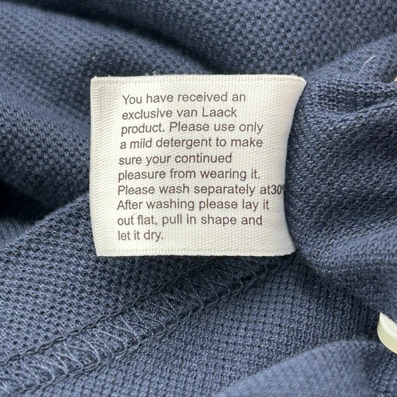 Lufthansa Van Laack First Class‎ Men's Polo Shirt Navy Blue XL / XXL Long Sleeve - Picture 7 of 10